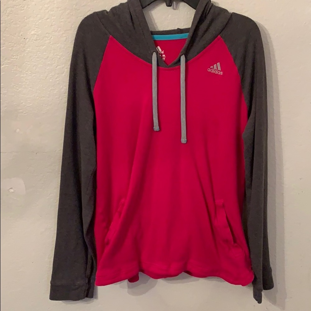 Adidas Pink & Grey Hoodie